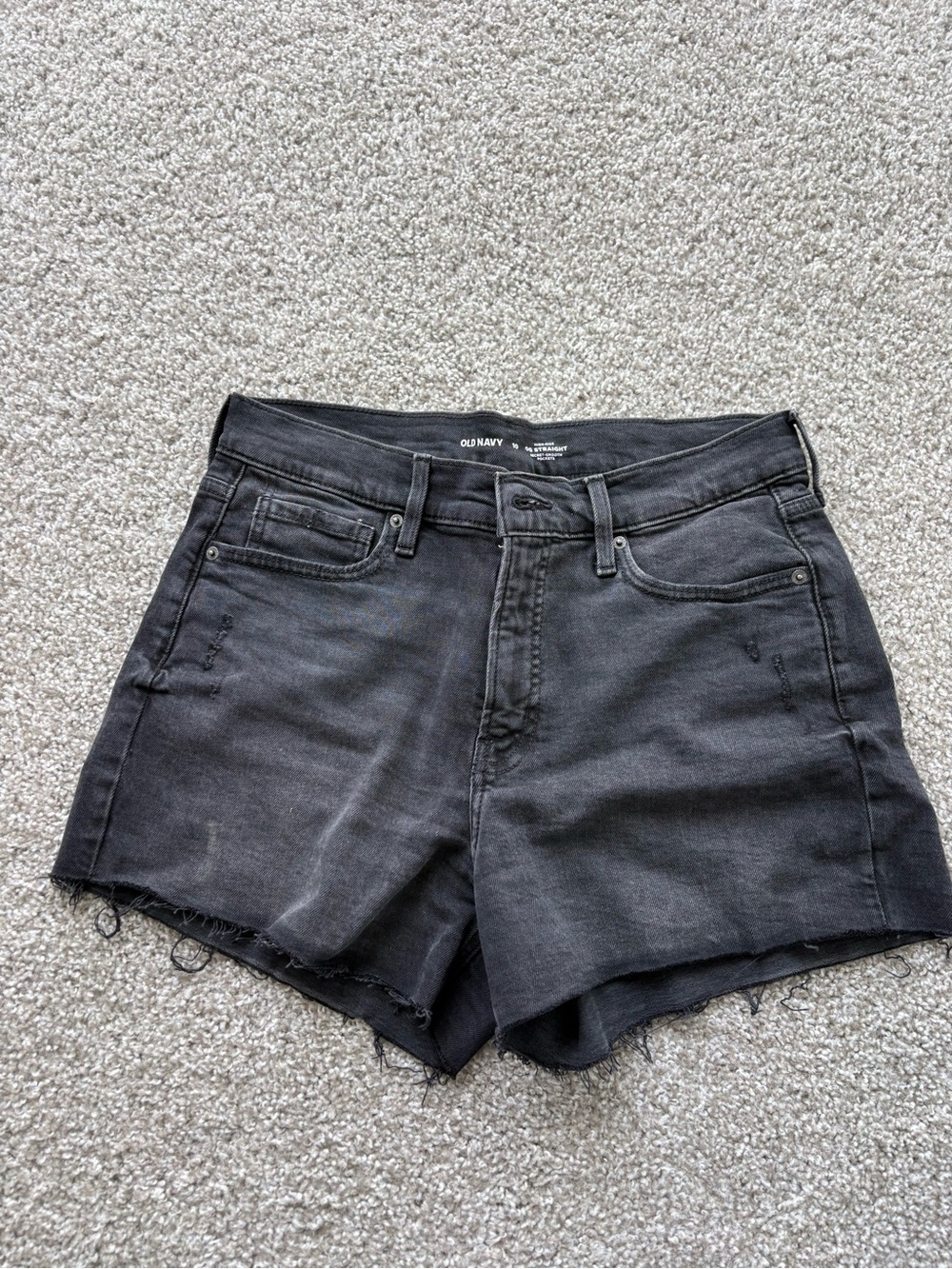 Old Navy Black Denim Cutoff Shorts with Frayed Hem
